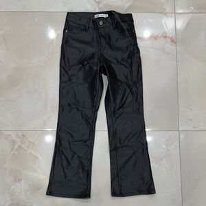 Zara Black Leather-Style Trousers